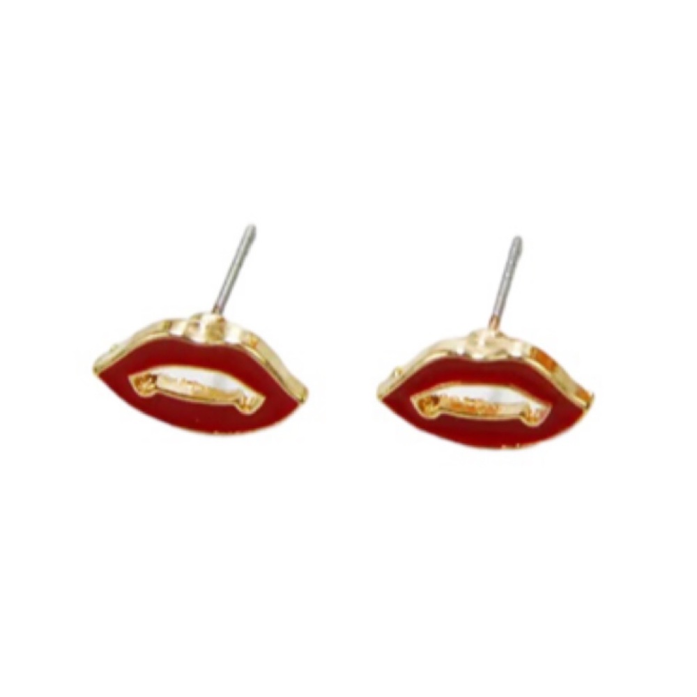 Vampire Mouth Lips Fangs Halloween Stud Earrings